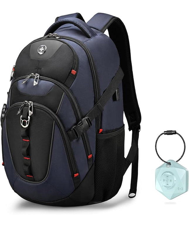 Swissdigital Design Travel Backpack for Men with Apple Find My, Laptop Backpack with USB Charging Port, RFID Protection, Add-A-Bag System - Travel Backpack for Men-Finder Color Random | SD803BT013-12