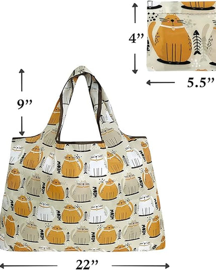 allydrew Large Foldable Tote Nylon Reusable Grocery Bags