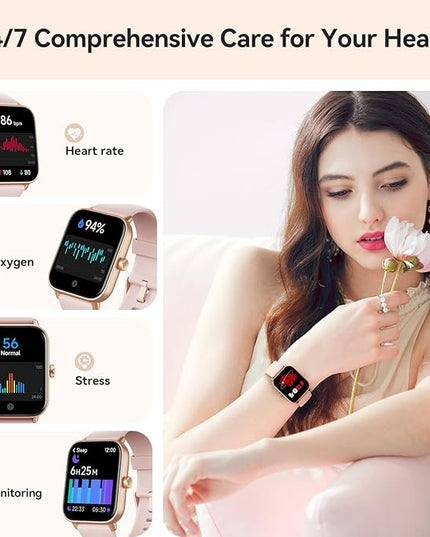 Smart Watch for Women Android & iPhone, Alexa Built-in, IP68 Waterproof Activity Fitness Tracker with Bluetooth Call (Answer/Make), 1.8" Smartwatch with Heart Rate/SpO2/Sleep Monitor, 100+ Sports Mode