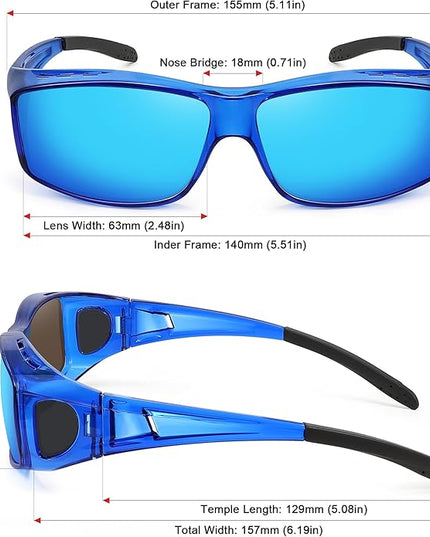 MEETSUN Fit Over Glasses Sunglasses for Men Women,Wrap Around Sunglasses Polarized UV400 Protection