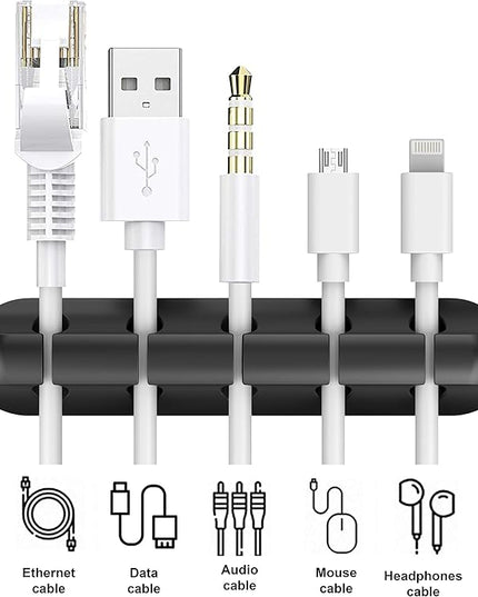 Cable Clips, INCHOR Cable Organizer Cord Holder for Desk, Charging Cable Holder Cord Clips, Nightstand Cord Organizer Cable Management Wire Clip (7, 5, 3 Slots)