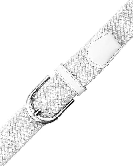 Falari Men Women Multicolored Elastic Stretch Braided Belt Canvas Fabric Woven No Holes Belt