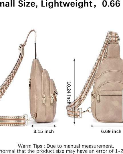 BOSTANTEN Small Sling Bag for Women Leather Crossbody Bags Fanny Pack Chest Bag for Travel
