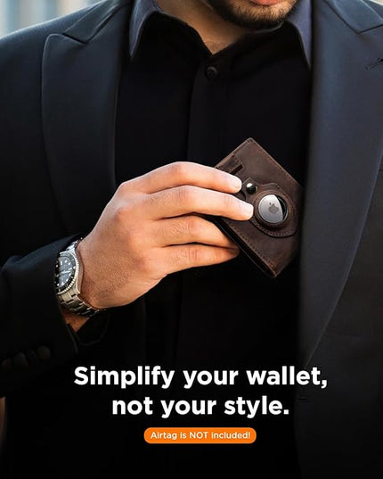 SERMAN BRANDS RFID Blocking Slim Bifold Genuine Leather Thin Minimalist Front Pocket Wallets for Men Billfold Wallet Men Gift