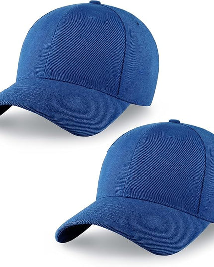 2-Pack Classic Structured Baseball Cap Adjustable Snapback Multipack Ball Caps for Custom Embroidery Running Workouts Outdoor