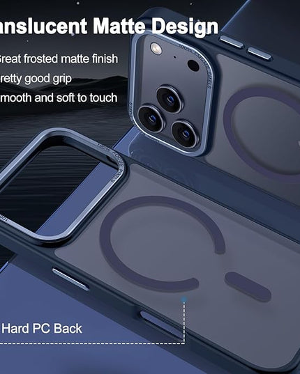 Hython Case for iPhone 17 Pro Max Case Magnetic Translucent Matte Phone Cases 6.9" [Compatible with MagSafe] Thin Slim Fit Shockproof Bumper Hard Protective Cover for Women Men Girls, Deep Blue