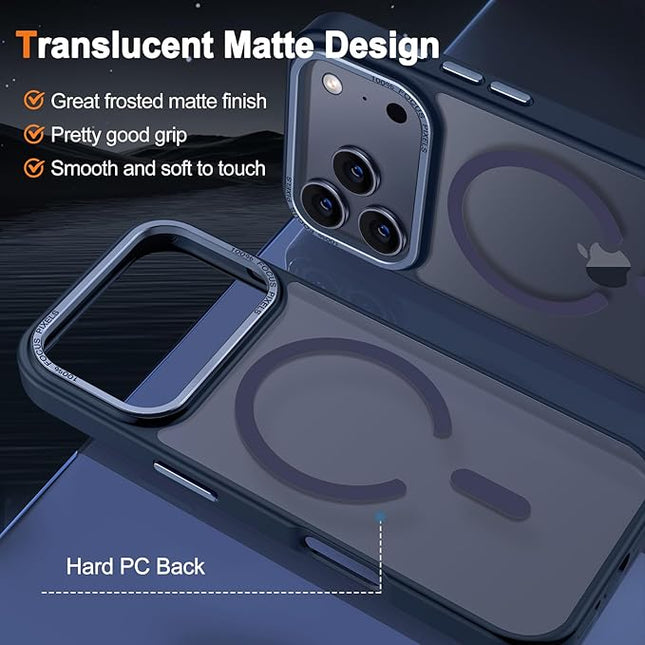 Hython Case for iPhone 17 Pro Max Case Magnetic Translucent Matte Phone Cases 6.9" [Compatible with MagSafe] Thin Slim Fit Shockproof Bumper Hard Protective Cover for Women Men Girls, Deep Blue