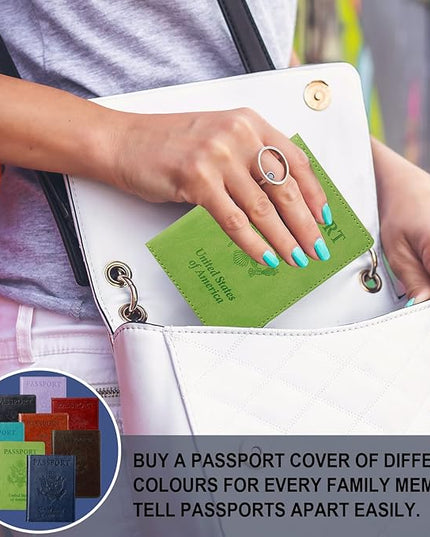 TIGARI Passport Holder for Travel Women Men, Valentines Day Gifts PU Leather Wallet Cover Case Sleeve, Waterproof Protected Document Organizer, Vacation Plane Cruise Travel Essentials
