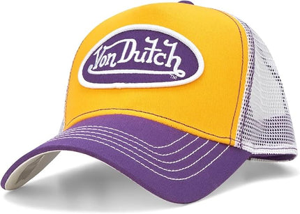 Von Dutch Unisex Trucker Hat - Curved Bill Mesh Back Retro Classic Adjustable Snapback Baseball Cap for Men and Women
