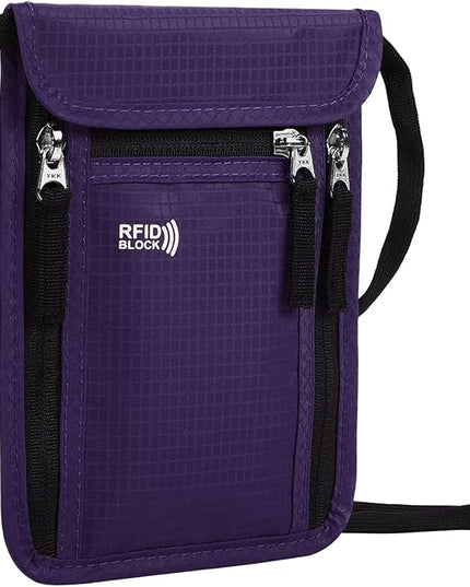 Travel Pouch Neck Wallet Family Passport Holder Organizer Case with RFID Blocking | RFID Blocking