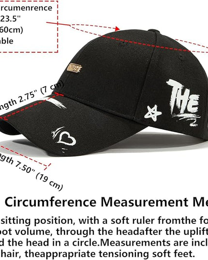 Trendy Unisex Graffiti Baseball Cap, Adjustable Cotton Baseball Cap for Men & Women, Athletic Streetwear Hat