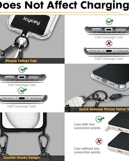 Phone Lanyard Crossbody, Floral Bee Cell Phone Strap for Around The Neck Adjustable, Flower Teacher Anti Theft Cute Lanyard for iPhone Case ID Holder Keys Accessories Travel Essential