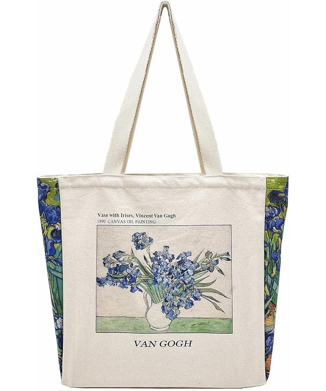 BROADREAM Aesthetic Canvas Tote Bag for Women, Vintage Reusable Book Tote Bag with Inner Zipper Pocket