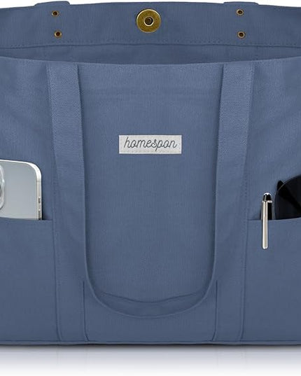 HOMESPON Large Canvas Tote Bag for Women Everything Bag with Pockets and Laptop Sleeve