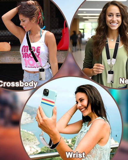 XANGNIER Clip and Go Strap for Phone with Wallet Crossbody, Phone Strap with Zippered Wallet, Adjustable Anti Theft Cellphone Lanyard for Women, Cellphone Chain Accessories,Multicolor 11