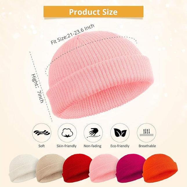 SATINIOR Trawler Beanie Watch Hat Roll-up Edge Skullcap Fisherman Beanie for Women Men
