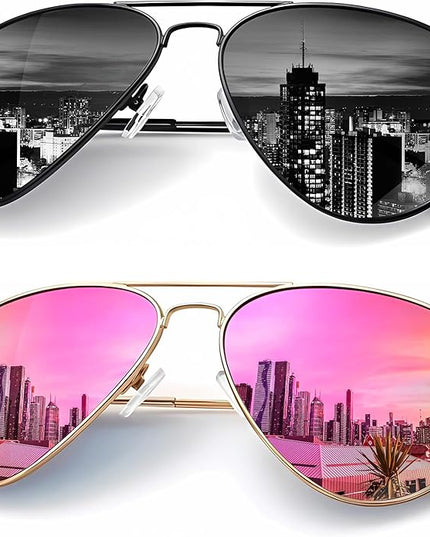 KALIYADI Classic Aviator Sunglasses for Men Women Driving Sun glasses Polarized Lens UV Blocking