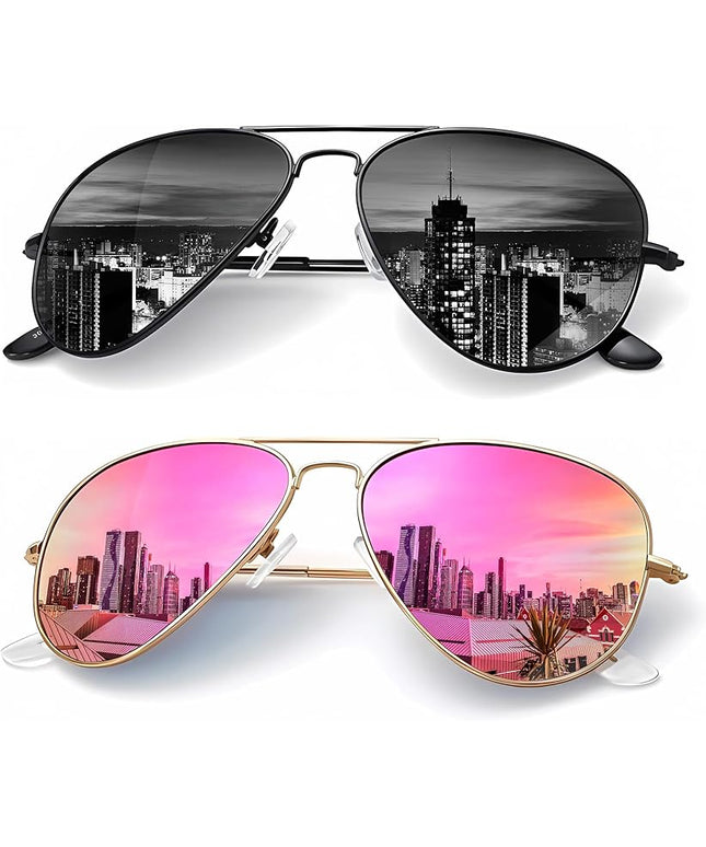KALIYADI Classic Aviator Sunglasses for Men Women Driving Sun glasses Polarized Lens UV Blocking