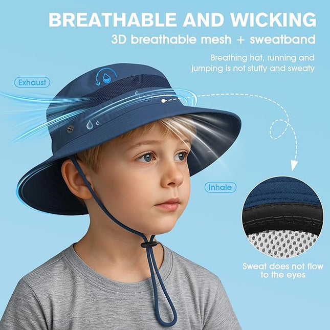 Century Star Outdoor Kids Sun Hat UPF 50+ Quick Dry Adjustable Bucket Hat Windproof Waterproof Beach Fishing Safari Hat