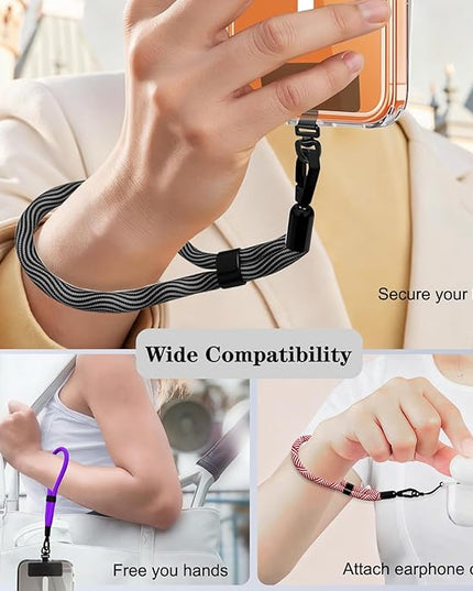 Phone Lanyard, 2 Pack Adjustable Cell Phone Lanyard Hand Phone Wrist Strap with Tether Tabs for Smartphones