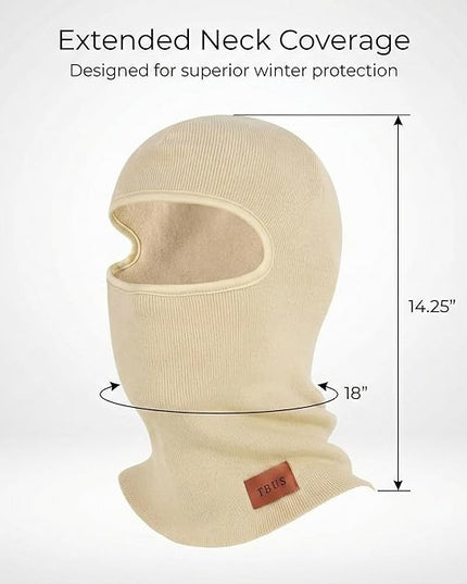 TBUS Men’s Knit Insulated Face Mask Beanie, Thermal Full Face Cover Ski Mask for Cold Weather for Women and Men
