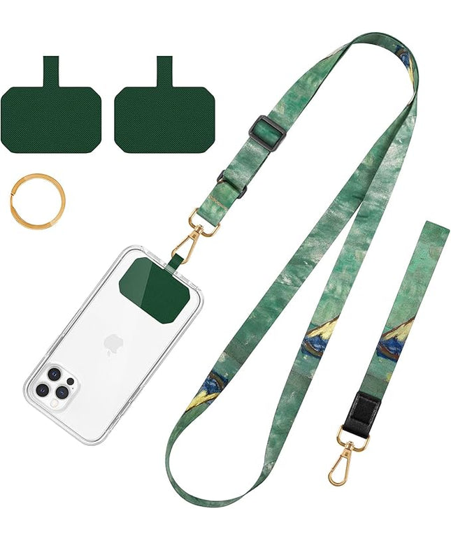 Phone Lanyards, Wrist Lanyards for Keys, Adjustable Shoulder Neck Strap,Universal Crossbody Cell Phone Lanyard for ID Badges,Card Holder, Car Key, and Most Smartphones (Sailboat)