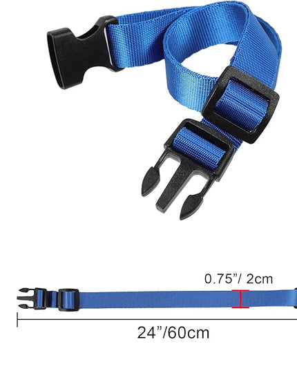 Vigorport Utility Straps Quick Release Nylon Backpack Accessory Bag Strap,Adjustable for Hiking,Travel,Outdoor Sports-4 Pack (Blue, 0.75" W-24 L)