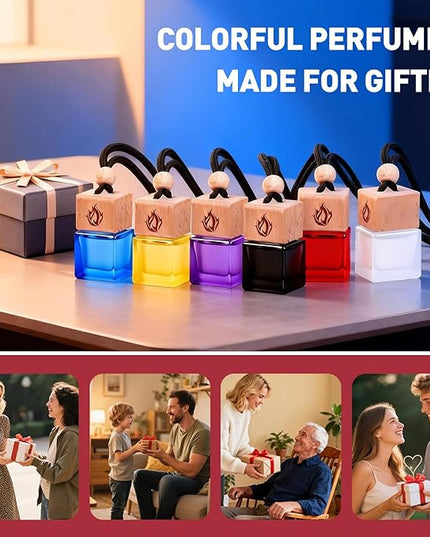 Car Air Freshener Hanging 2 Pack, Rosehip Wine Scent Car Perfume, Long Lasting Automotive Essential Oil Diffuser, Cute Car Accessories for Women Men