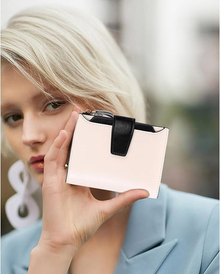 FALAN MULE Small Wallet for Women Leather Bifold Compact RFID Blocking Small Womens Wallet Purse