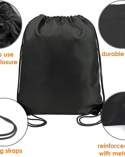 BeeGreen Drawstring Backpack Bags 20,30,50 Packs Reflective String Bags for Gym Sport Trip Cinch Sack DIY for Women Men