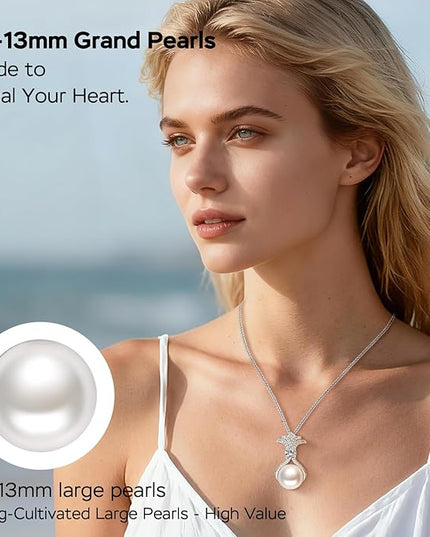 Gifts for Wife Women Anniversary -Pearl Necklace -Mom Girlfriend Her Fine Jewelry Mothers Day Valentines Christmas Birthdays Gift