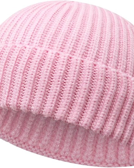 Wool Fisherman Beanies for Men Women Short Cuff Knit Beanie Winter Warm Hats Trawler Hat Stylish Watch Cap