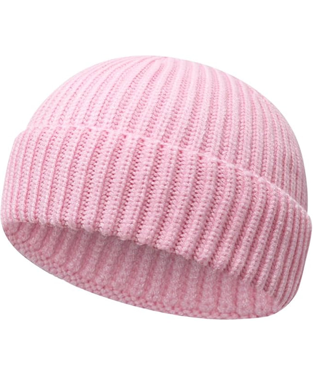 Wool Fisherman Beanies for Men Women Short Cuff Knit Beanie Winter Warm Hats Trawler Hat Stylish Watch Cap