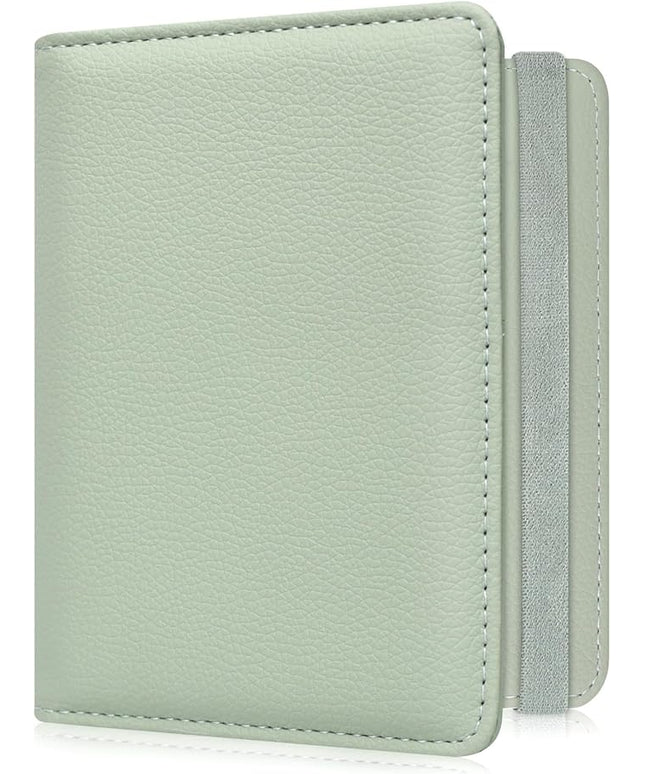 ACdream RFID BLOCKING Passport Holder Travel Wallet, Premium PU Leather Cover Passport Book with Card Holder, Pen Holder, Keep Organization, and Travel Essentials for Women and Men, Agave Green