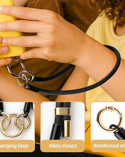 Adjustable Phone Lanyard,Universal Wrist Strap for Cellphone Case,Anti-Theft Women Braided Charm Lanyard for Travel