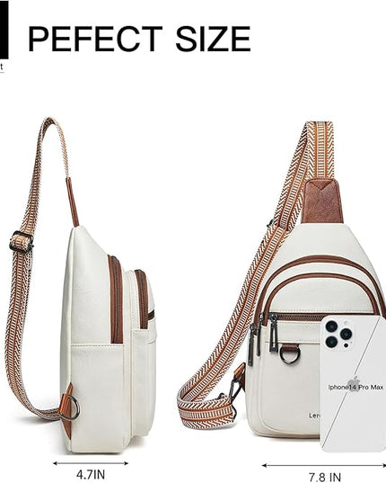 7L Sling Bag for Women Men Vegan Leather Crossbody Bags Fanny Pack Purse Backpack Over Shoulder Bag Travel Anti Theft