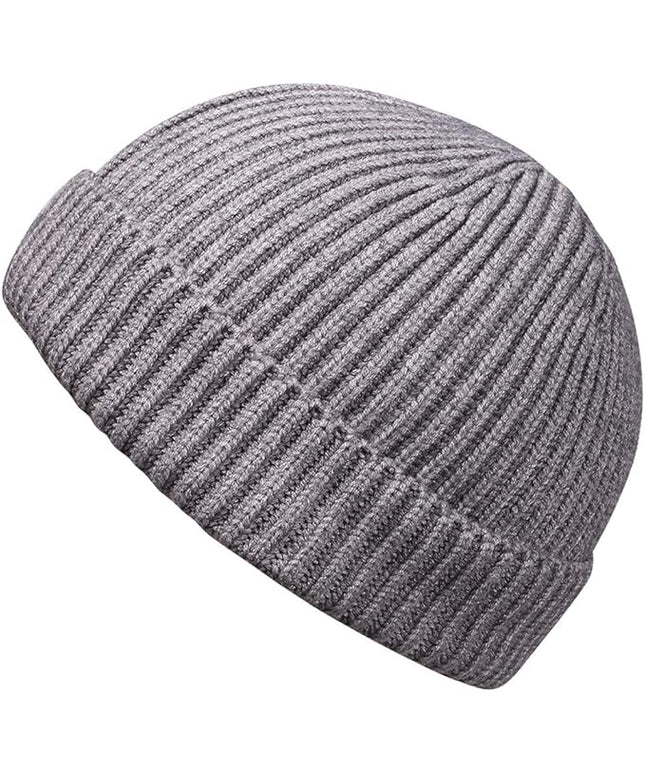 MaxNova Knit Cuff Short Fisherman Beanie for Men Women Warm Hats