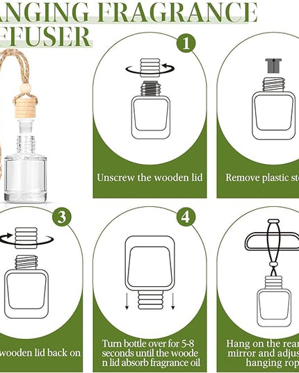 AROIC 6 Pack Car Air Freshener Hanging, New Car Scent Natural Plant Essential Oil Fragrance Diffuser, Unisex Air Freshener Aromatherapy Effectively Eliminates Odors Long-Lasting Fresh Scent (8ml Each)