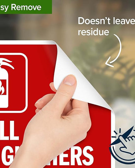 Full Fire Extinguishers Here Sign, 10x7 Inches, 4 Mil Vinyl Decal Stickers Weather Resistant, Made in USA by My Sign Center