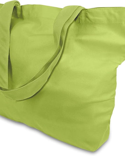 TOPDesign 1-Pack Super Strong Large 12oz Cotton Canvas Tote Bag, Reusable Grocery Shopping Cloth Bag, Fashionable Two-Tone Tote for Crafts, DIY Your Creative Designs