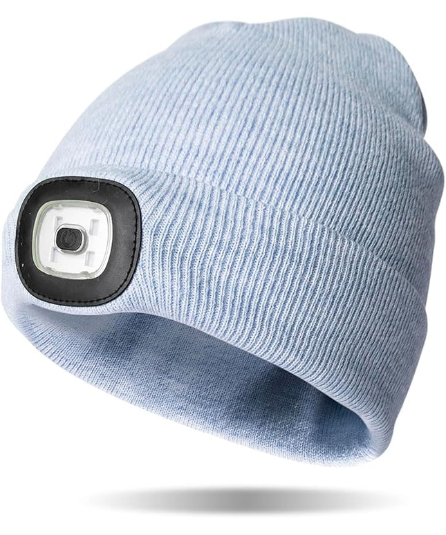 Night Scope Classic Rechargeable LED Warm Knit Beanie Head Light Hat Headlamp for Outdoor Activities