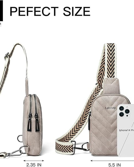 7L Sling Bag for Women Men Leather Small Sling Backpack Daypack Anti Theft Fanny Pack Crossbody Purse Travel