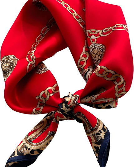 100% Mulberry Silk Scarf for Women Hair Lightweight Square Neckerchief Wrap For Head Scarves 21"