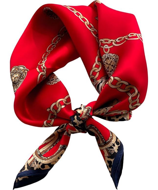 100% Mulberry Silk Scarf for Women Hair Lightweight Square Neckerchief Wrap For Head Scarves 21"