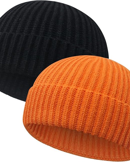 Wool Fisherman Beanies for Men Women Short Cuff Knit Beanie Winter Warm Hats Trawler Hat Stylish Watch Cap