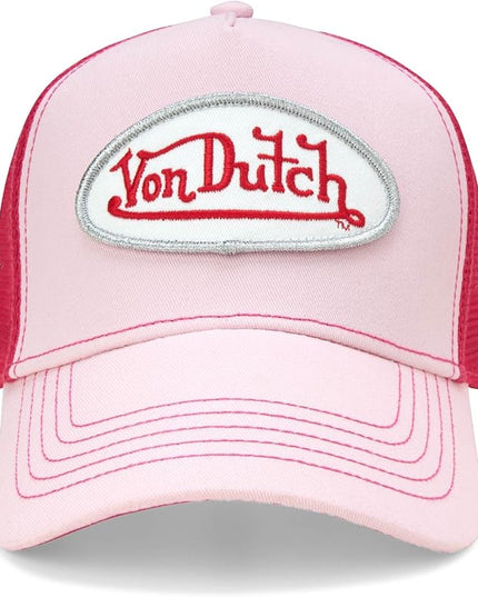 Von Dutch Unisex Trucker Hat - Curved Bill Mesh Back Retro Classic Adjustable Snapback Baseball Cap for Men and Women