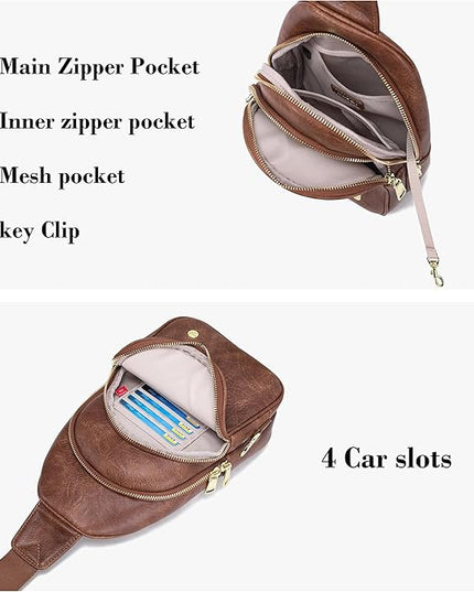 Anti Theft Crossbody Bags for Women Leather Sling Bag Cross Body Travel Purse Chest Bags Fanny Pack Gift Teen Girl