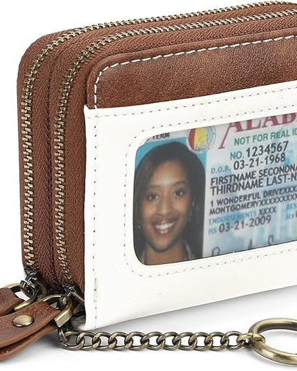 GOIACII Small Genuine Leather Wallet for Women, RFID Blocking Credit Card Holder Wallet