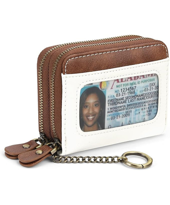GOIACII Small Genuine Leather Wallet for Women, RFID Blocking Credit Card Holder Wallet