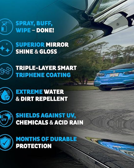 MAXLONE™ 20oz Car Spray with Triphene®, Quick Spray & Wipe All Purpose Waterless Detailer, Better Than Any Car Detailing Kit - Clean, Shine, Protect Paint, Glass, Wheels, and Trim Without Pre-Washing